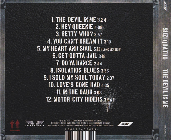 Suzi Quatro - The Devil In Me (2021 CD) VG+