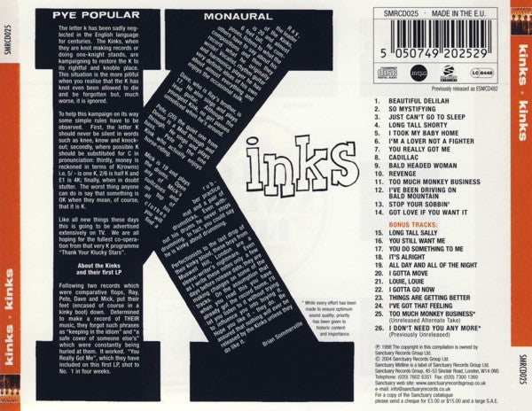 Kinks - Kinks (2004 CD with Bonus Tracks) NM