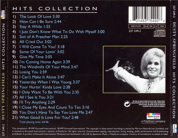 Dusty Springfield - Hits Collection (1997 CD) VG+