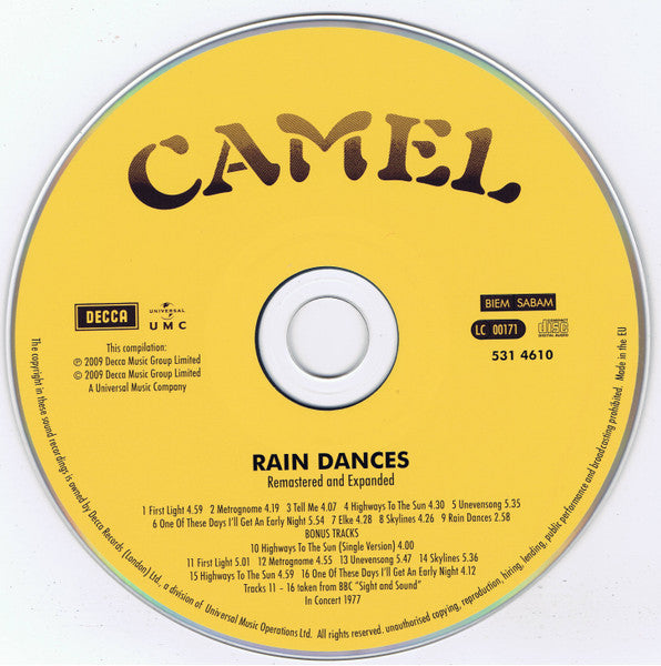 Camel - Rain Dances (2009 Remaster & Expanded CD) VG+
