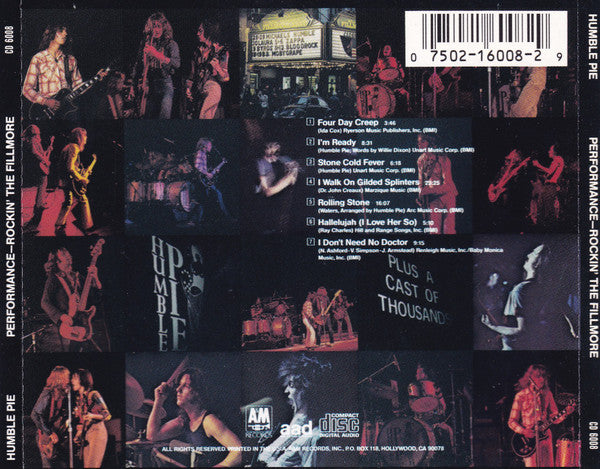 Humble Pie - Performance ~ Rockin' the Fillmore (1990 US CD) Mint