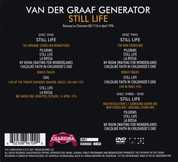 Van Der Graaf Generator - Still Life (2 CD + 5.1 DVD) Sealed
