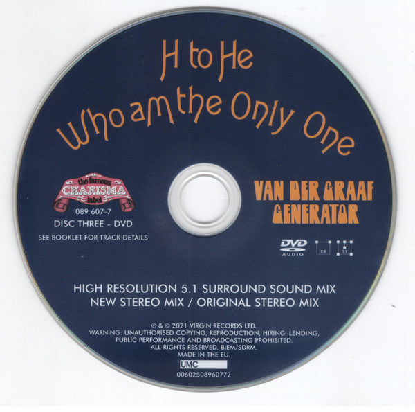 Van Der Graaf Generator - H to He Who Am... (2 CD + 5.1 DVD) Sealed
