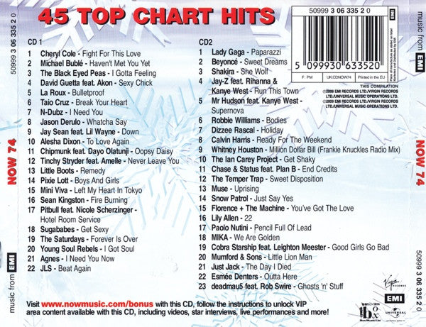 Various - Now Thats What I Call Music 74 (2009 DCD) VG+