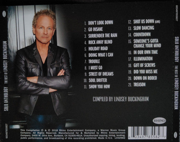 Lindsey Buckingham - Best of~Solo Anthology (2018 CD) VG+
