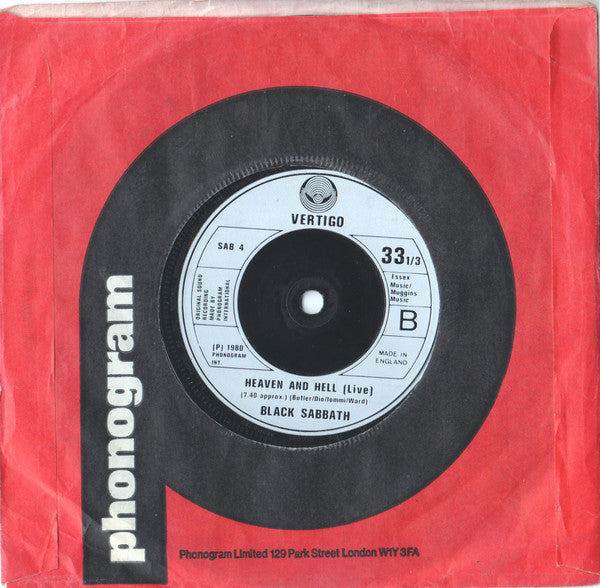 Black Sabbath - Die Young (Vinyl Single 1980 UK) EX