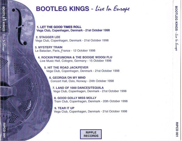 Bootleg Kings - Live in Europe (2000 Private Press CD) NM
