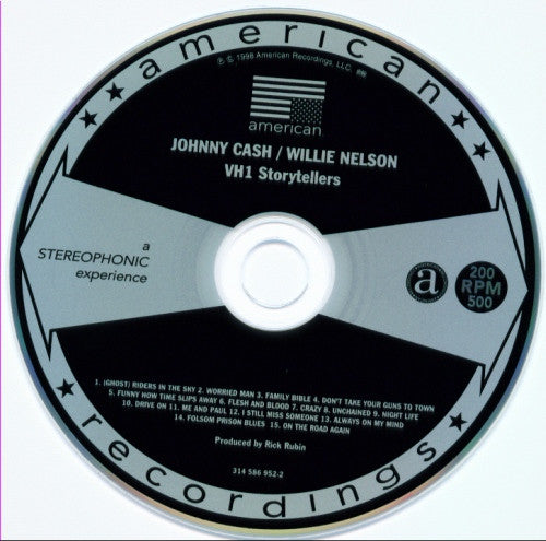Johnny Cash / Willie Nelson - VH1 Storytellers (1998 CD) NM