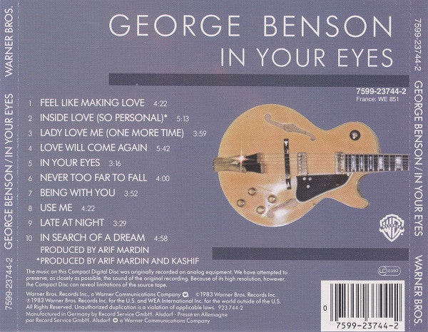 George Benson - In Your Eyes (1989 CD) NM