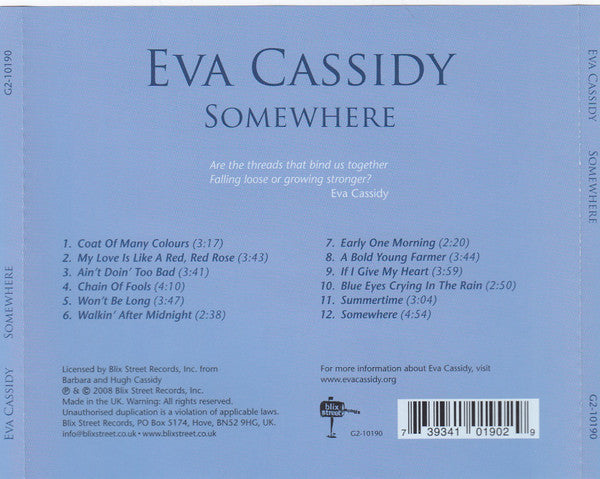 Eva Cassidy - Somewhere (2008 CD) Mint