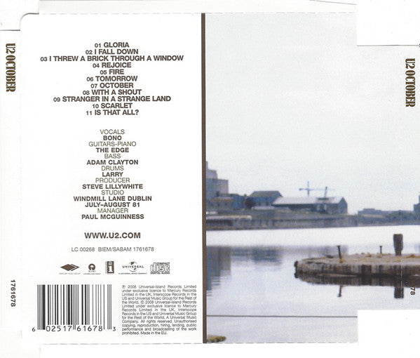 U2 - October (2008 Re-Master CD) Mint
