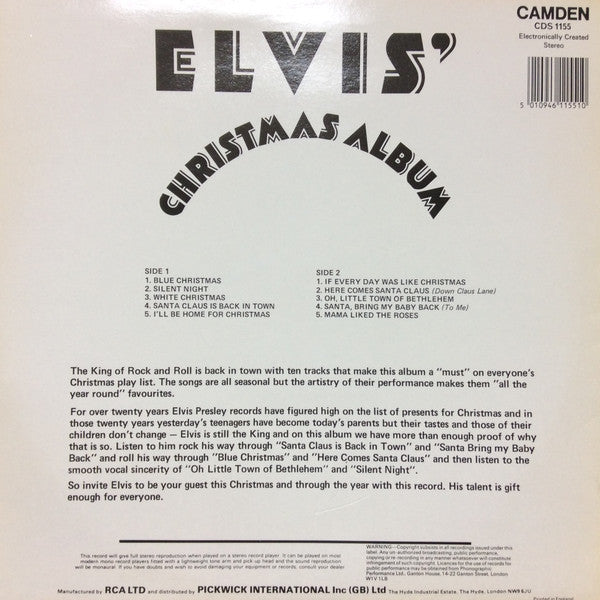 Elvis Presley - Christmas Album (1987 Vinyl Album) Mint/New