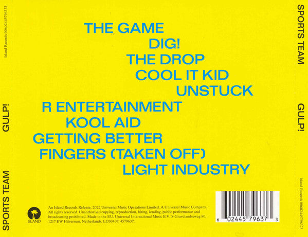 Sports Team - Gulp! (2022 CD) Sealed