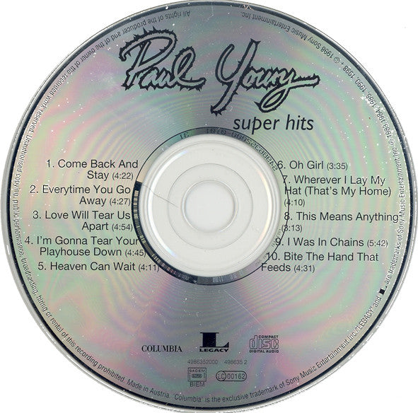 Paul Young - Super Hits (1998 CD) VG+