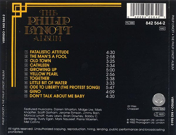 Philip Lynott - The Philip Lynott Album (1990 Germany PDO CD) NM