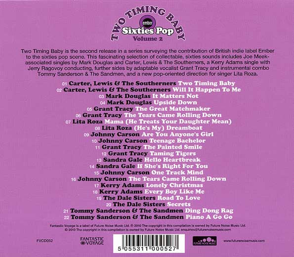 Various - Two Timing Baby ~ Ember Sixties Pop Vol.2 (2010 CD) NM