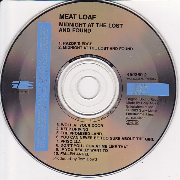 Meat Loaf - Midnight at the Lost and Found (1992 CD) Mint