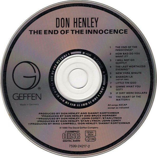 Don Henley - The End of the innocence (1989 CD) VG+
