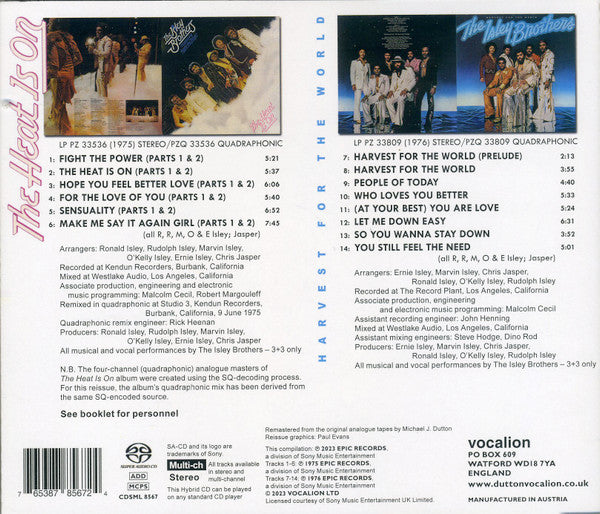 Isley Brothers - Heat is on / Harvest for the World (SACD) Sealed