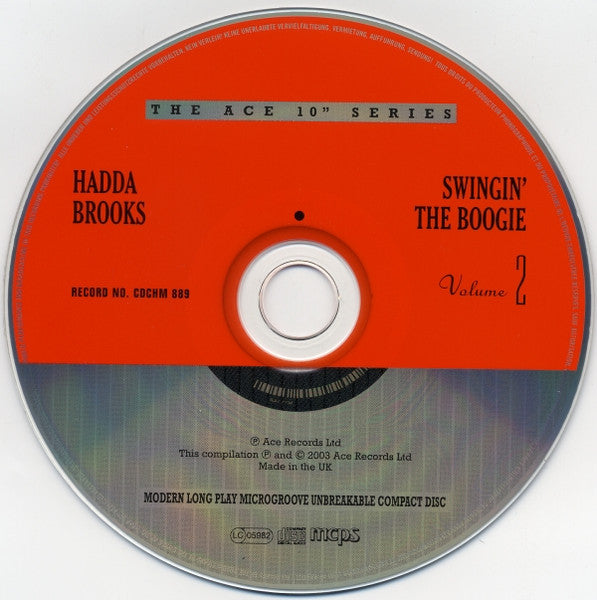 Hadda Brooks - Swing The Boogie Vol.2 (2003 Ace CD) VG+