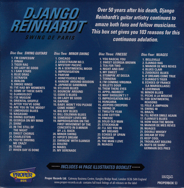 Django Reinhardt - Swing De Paris (2005 4 x CD Box Set) NM