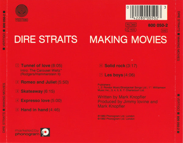 Dire Straits - Making Movies (1996 Swirl CD France PMDC) NM