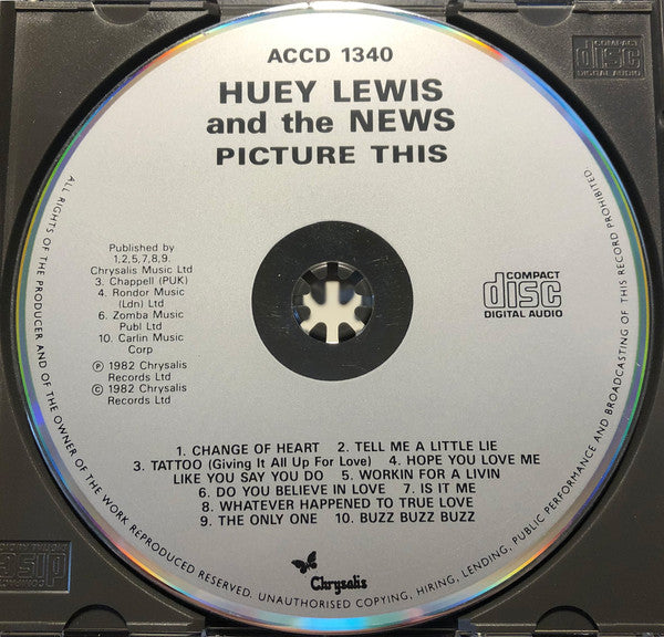 Huey Lewis & the News - Picture This (1990 CD) NM