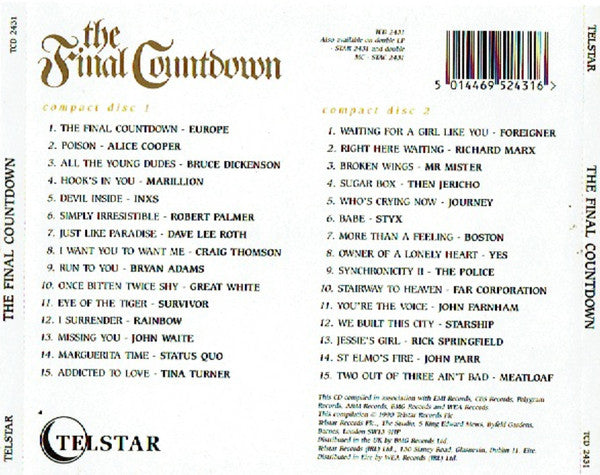 Various - The Final Countdown ~ Best of Soft Metal (1990 DCD) VG+