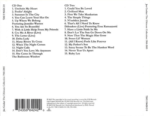 Joe Cocker - The Ultimate Collection 1968-2003 (2003 DCD) VG+