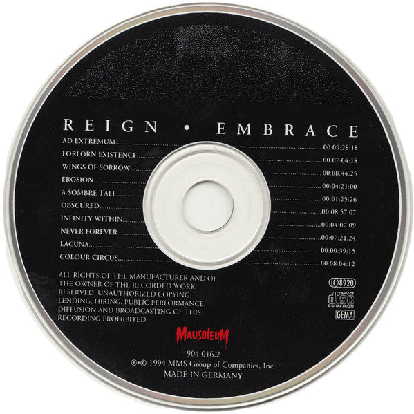 Reign - Embrace (1994 Belgium CD) Mint