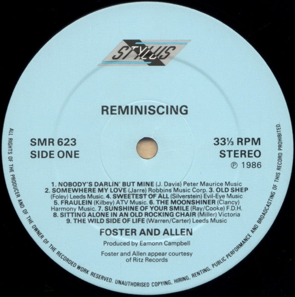 Foster and Allen - Reminiscing... (Cheap Vinyl LP) EX/EX