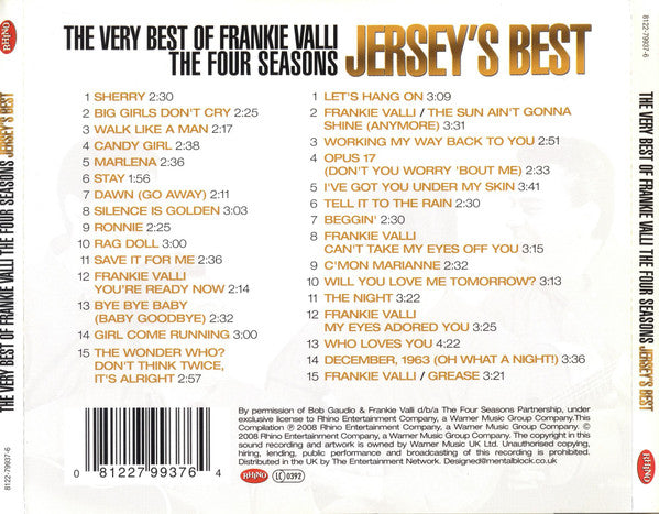 Frankie Valli & The Four Seasons - Very Best of (2008 DCD) NM
