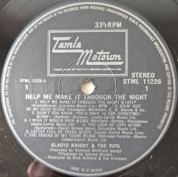 Gladys Knight & the Pips - Help Me Make it Through the Night (Vinyl LP) VG+/EX