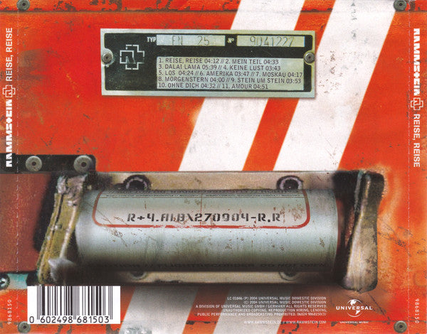 Rammstein - Reise, Reise (2005 CD) NM