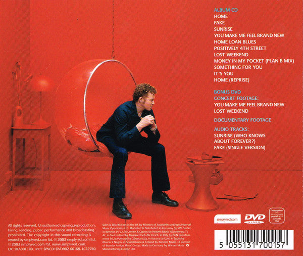 Simply Red - Home (2003 Limited Edition CD + DVD) VG+