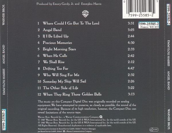 Emmylou Harris - Angel Band (1987 Germany CD) NM