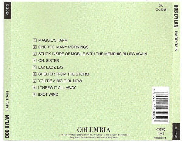 Bob Dylan - Hard Rain (1991 CD) VG+