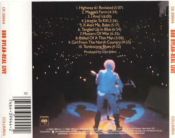 Bob Dylan - Real Live (1989 Canadian CD) NM