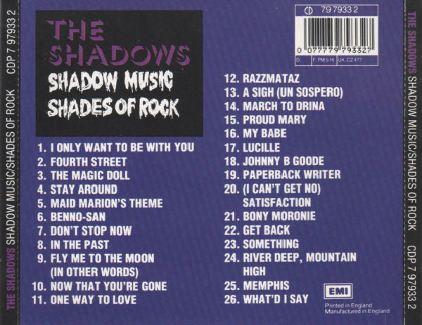 Shadows - Shadow Music / Shades of Rock (1992 2 on 1 CD) NM