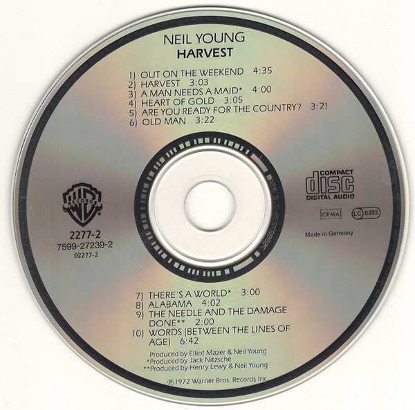 Neil Young - Harvest (1990 CD) NM