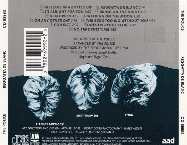 Police - Reggatta De Blanc (Canadian CD) NM