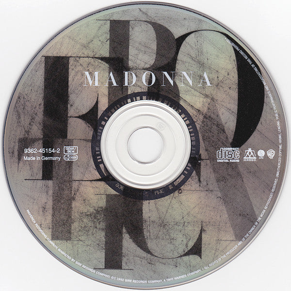 Madonna - Erotica (1992 CD) VG+