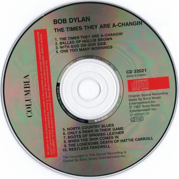 Bob Dylan - The Times are a-Changin' (1997 CD) NM