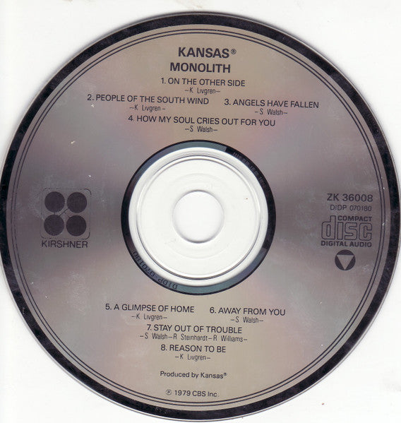 Kansas - Monolith (Rare US CD) VG+