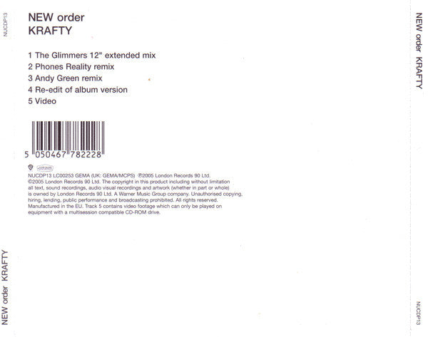 New Order - Krafty (2005 UK CD Single) NM