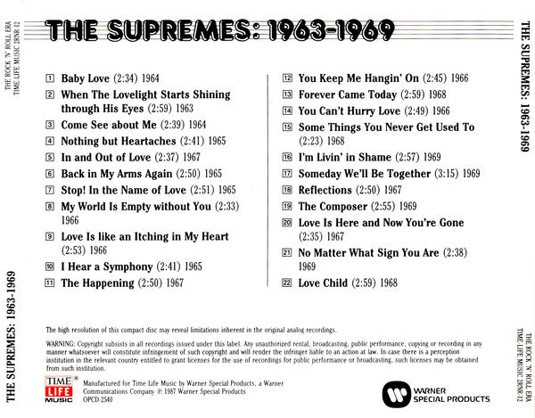 Supremes - The Supremes 1963-1969 (1987 Time Life US CD) NM