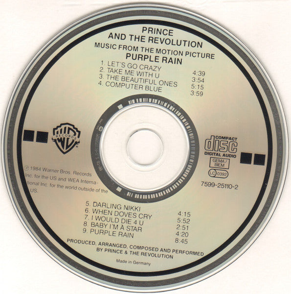 Prince - Purple Rain (1999 O.S.T CD) Mint
