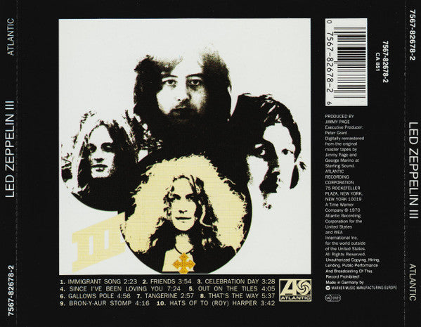 Led Zeppelin - III (1999 Digital Remaster CD) NM