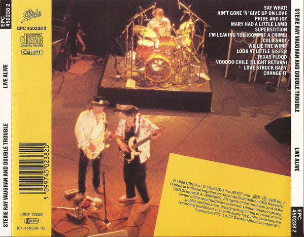 Stevie Ray Vaughan & Double Trouble - Live Alive (1986 CD) NM