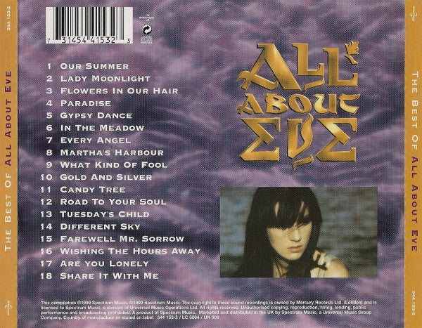 All About Eve - The Best of (1999 CD) NM